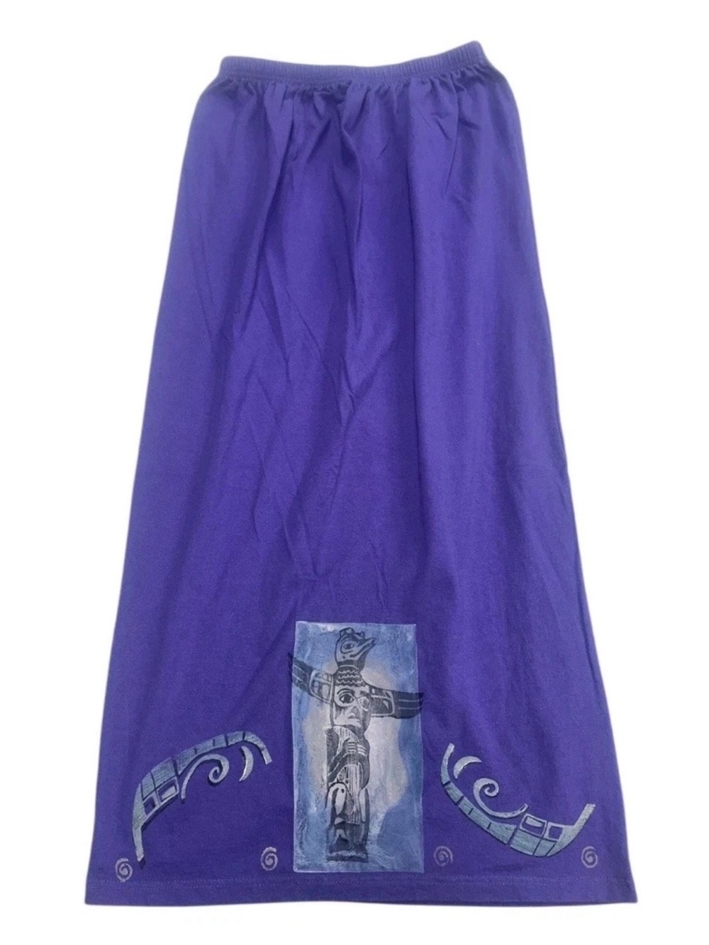 Blue Fish Vintage Handpainted Purple Maxi Skirt Swirl Accent Vintage  Size 0